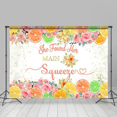 Lofaris She Found Her Main Squeeze Lemon Wedding Backdrop