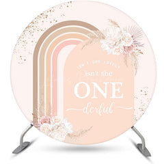 Lofaris She Onederful Floral Arch Round Birthday Backdrop