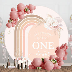 Lofaris She Onederful Floral Arch Round Birthday Backdrop