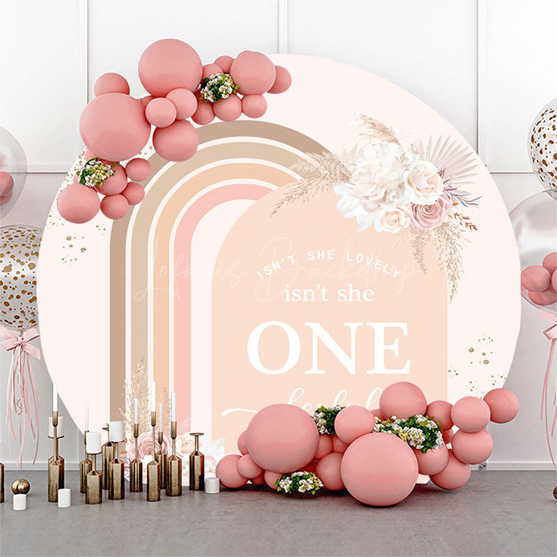 Lofaris She Onederful Floral Arch Round Birthday Backdrop