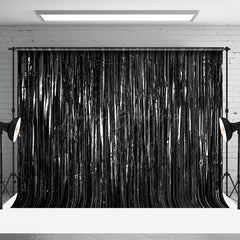 Lofaris Shimmering Black Foil Fringe Party Event Backdrop