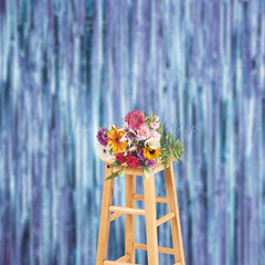 Lofaris Shimmering Blue Foil Fringe Party Event Backdrop