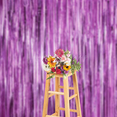 Lofaris Shimmering Purple Foil Fringe Party Event Backdrop