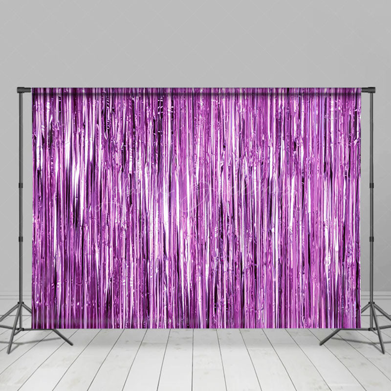 Lofaris Shimmering Purple Foil Fringe Party Event Backdrop