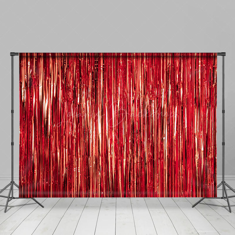 Lofaris Shimmering Red Foil Fringe Party Event Backdrop