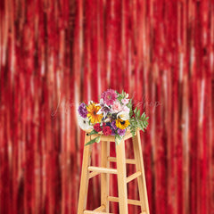 Lofaris Shimmering Red Foil Fringe Party Event Backdrop