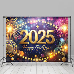 Lofaris Shining Stars Golden 2025 New Year Party Backdrop