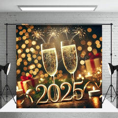 Lofaris Shining Wine Glass 2025 Happy New Year Backdrop