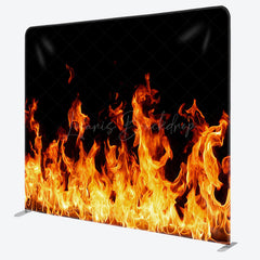 Lofaris Shiny Flames Dance Party Tension Fabric Backdrop