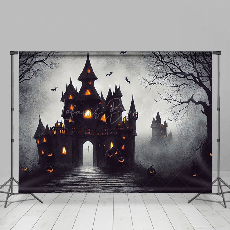 Lofaris Silent Desolate Forest Castle Halloween Backdrop