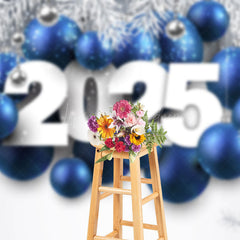 Lofaris Silver Leaves Bells Balloons 2025 Christmas Backdrop