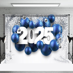 Lofaris Silver Leaves Bells Balloons 2025 Christmas Backdrop