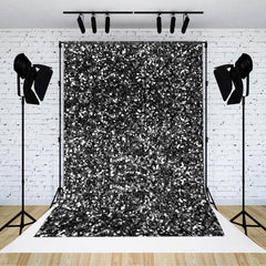 Lofaris Simple Black Silver Dot Glitter Photography Backdrop