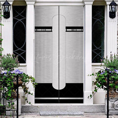 Lofaris Simple Black Silver Stainless Steel Party Door Cover