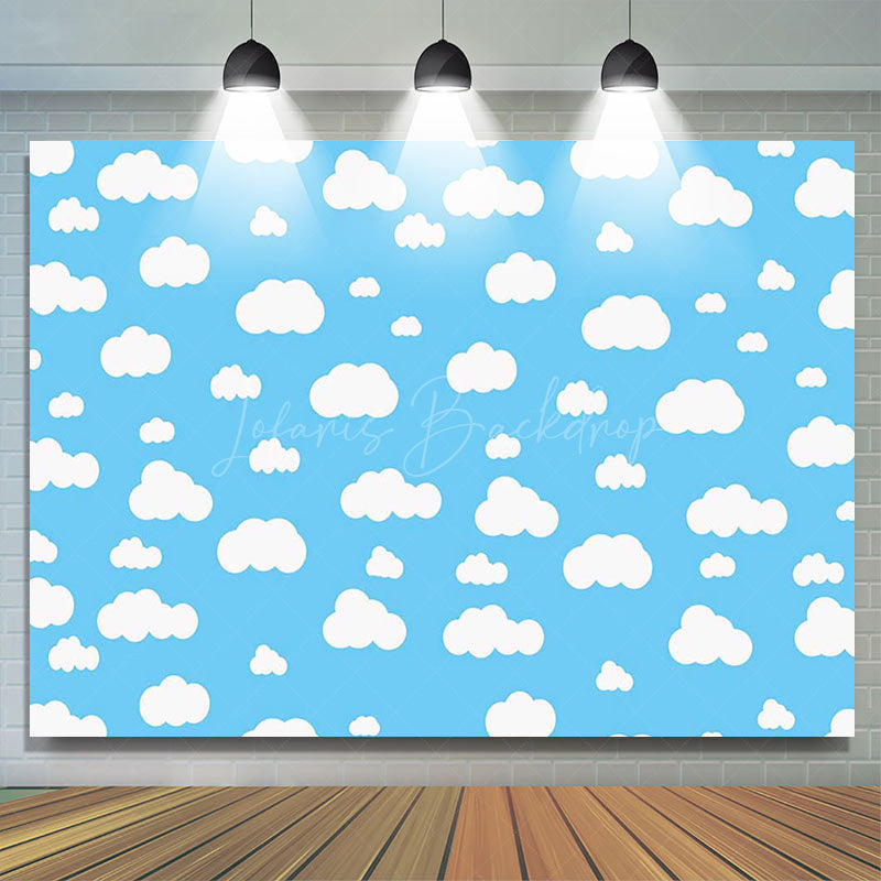 Lofaris Simple Blue Sky White Cloud Happy Birthday Backdrop