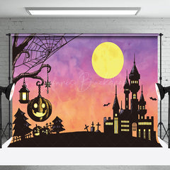 Lofaris Simple Cartoon Castle Halloween Holiday Backdrop