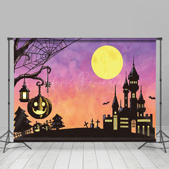 Lofaris Simple Cartoon Castle Halloween Holiday Backdrop