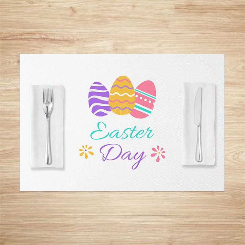 Lofaris simple colorful eggs happy easter day Set Of 4 Placemats