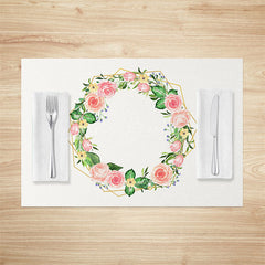 Lofaris Simple Colorful Floral Wreath Set Of 4 Placemats