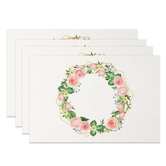 Lofaris Simple Colorful Floral Wreath Set Of 4 Placemats