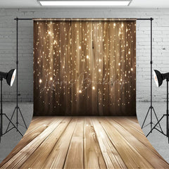 Lofaris Simple Glitter Bokeh Shining Vibe Wooden Backdrop