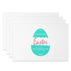 Lofaris Simple Green Broken Egg Easter Set Of 4 Placemats