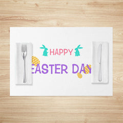 Lofaris Simple Green Bunny Happy Easter Set Of 4 Placemats