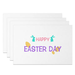 Lofaris Simple Green Bunny Happy Easter Set Of 4 Placemats