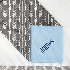 Lofaris Simple Grey White Feather Pattern Minky Baby Blanket