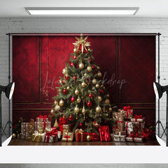 Lofaris Simple Huge Christmas Tree Cozy Holiday Backdrop