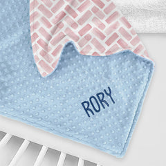 Lofaris Simple Pink Small Strips Minky Baby Blanket For Girls