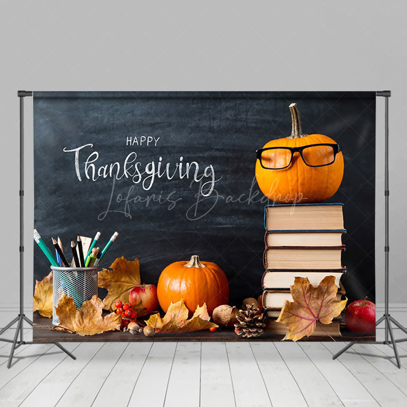 Lofaris Simple Pumpkin Fall Thanksgiving Holiday Backdrop