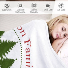 Lofaris Simple White Christmas Tree Farm Custom Text Blanket