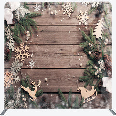 Lofaris Simple Wooden Winter Christmas Pillow Case Backdrop