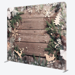 Lofaris Simple Wooden Winter Christmas Pillow Case Backdrop