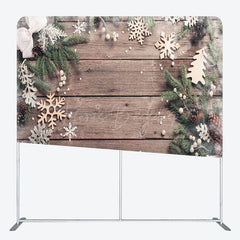 Lofaris Simple Wooden Winter Christmas Pillow Case Backdrop