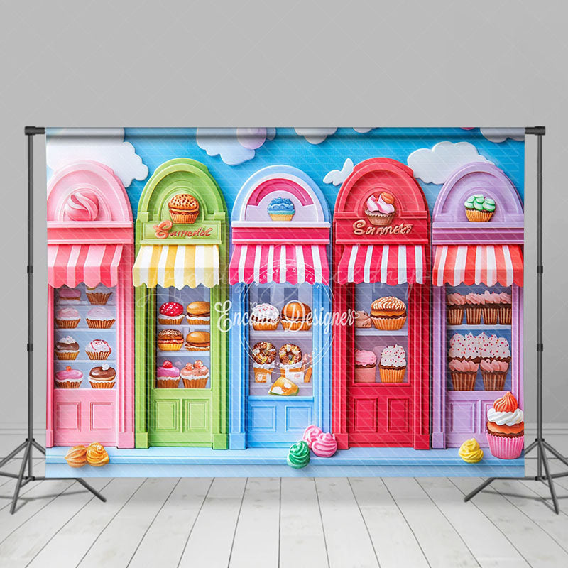 Lofaris Sky Cloud Colorful Dessert Shelf Cake Smash Backdrop