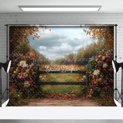 Lofaris Sky Garden Fence Floral Natural Scenery Backdrop