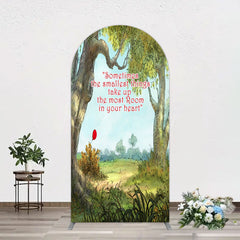 Lofaris Slogan Wild Green Forest Landscape Arch Backdrop