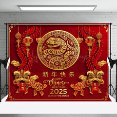 Lofaris Snake Chinese New Year Red Spring Festival Backdrop