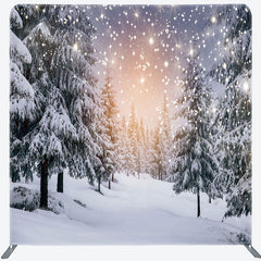 Lofaris Snow Landscape Pine Tree Forest Pillow Case Backdrop