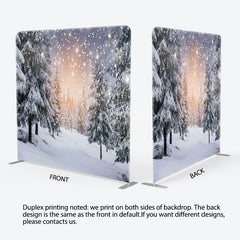 Lofaris Snow Landscape Pine Tree Forest Pillow Case Backdrop