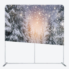 Lofaris Snow Landscape Pine Tree Forest Pillow Case Backdrop