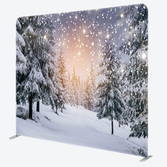 Lofaris Snow Landscape Pine Tree Forest Pillow Case Backdrop