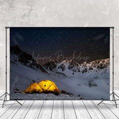 Lofaris Snow Mountain Night Camping Star Sky Winter Backdrop