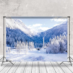 Lofaris Snow Mountain Sky Forest Landscape Winter Backdrop