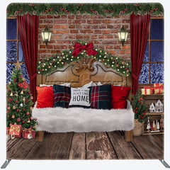 Lofaris Snow Night Soft Bed Christmas Tension Fabric Backdrop