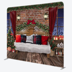 Lofaris Snow Night Soft Bed Christmas Tension Fabric Backdrop