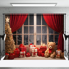 Lofaris Snow Night Warm Room Window Scene Christmas Backdrop