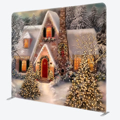 Lofaris Snow Pine Forest Tree Light Pillow Cover Backdrop